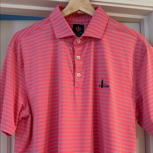 Donald Ross Classic Pink Striped Polo Shirt